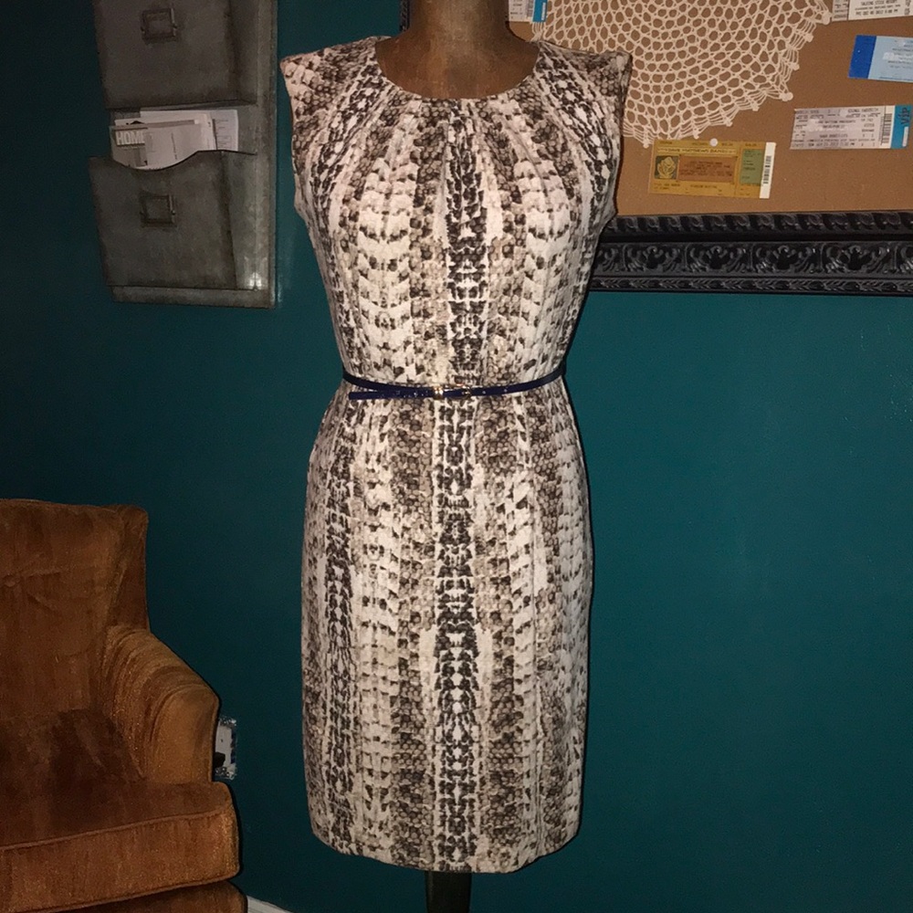 Retro Brown Snakeskin Pattern Dress